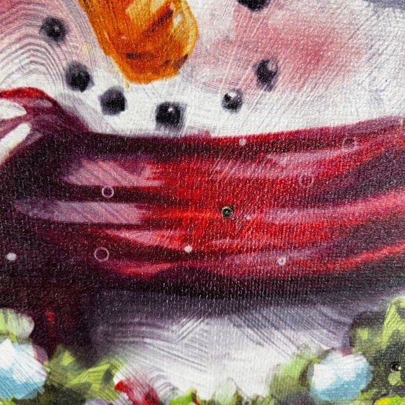 Collectible/Rare Pier 1 Imports Snowman Lighted Glitter Canvas Christmas Wall - Picture 5 of 10